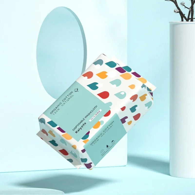 100PCS Disposable 100% Cotton Face Towels - Soft Makeup Remover Wipes for Skin Care & Dry Cleansing