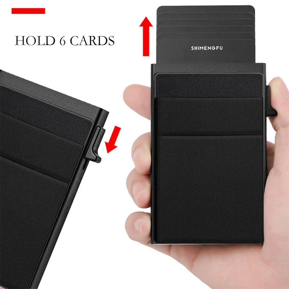 RFID Credit Card Holder for Men – Slim Minimalist Metal Wallet, Luxury ID Bank Card Case, Compact Carteras