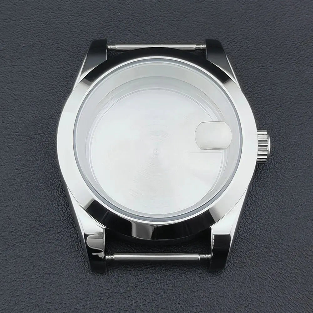 Neiton 36mm/39mm Silver Watch Case - Sapphire, Bevel Edge, 316L Stainless Steel for NH35, NH36, NH34 Movements