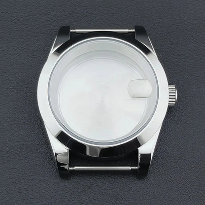 Neiton 36mm/39mm Silver Watch Case - Sapphire, Bevel Edge, 316L Stainless Steel for NH35, NH36, NH34 Movements