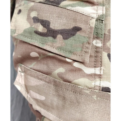 Men’s Camo Tactical Uniform Set | Ripstop Airsoft Suit with Multi-Pocket Pants & Training Shirt for Hunting or Paintball