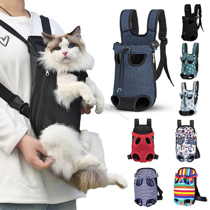 Adjustable Cat Carrier Bag – Double Shoulder Pet Backpack, Portable Travel, Outdoor, Camping & Hiking Bag for Cats and Small Dogs