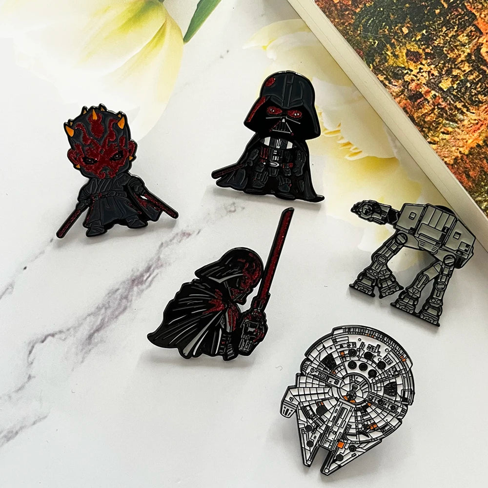5-Piece Fantasy Lord Enamel Pin Set - Cartoon Character Brooches & Decorative Lapel Badges for Bags and Backpacks
