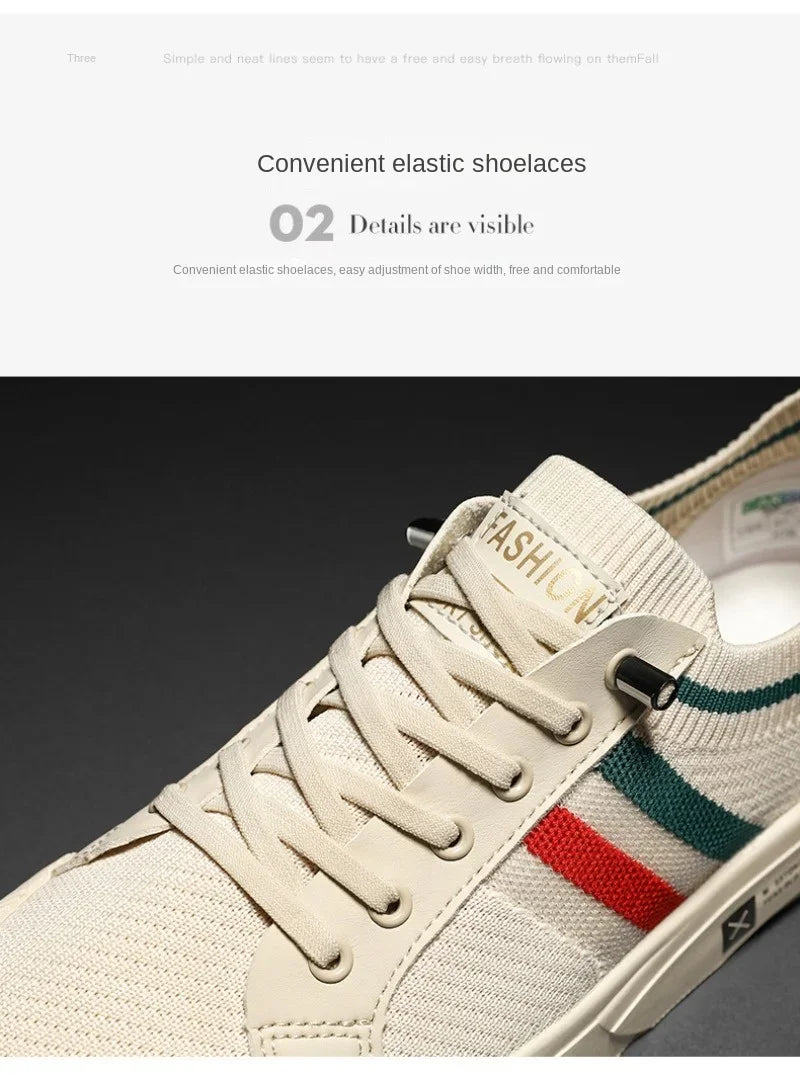 Luxury Men's Casual Sneakers – Fashionable Breathable Mesh Walking Loafers, Outdoor Flats Zapatos Para Hombres