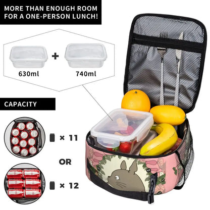Totoro Miyazaki Anime Insulated Lunch Tote Bag – Portable Thermal Cooler for School & Office