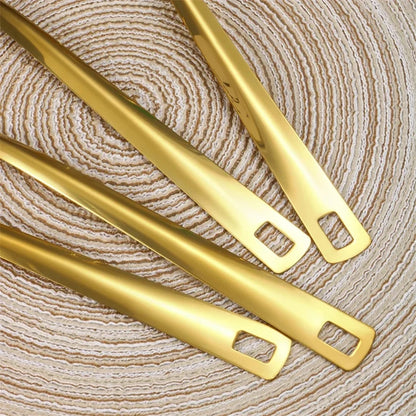 6PCS Hot Pot Cutlery Set – Stainless Steel Golden Spoons & Strainer Kitchenware