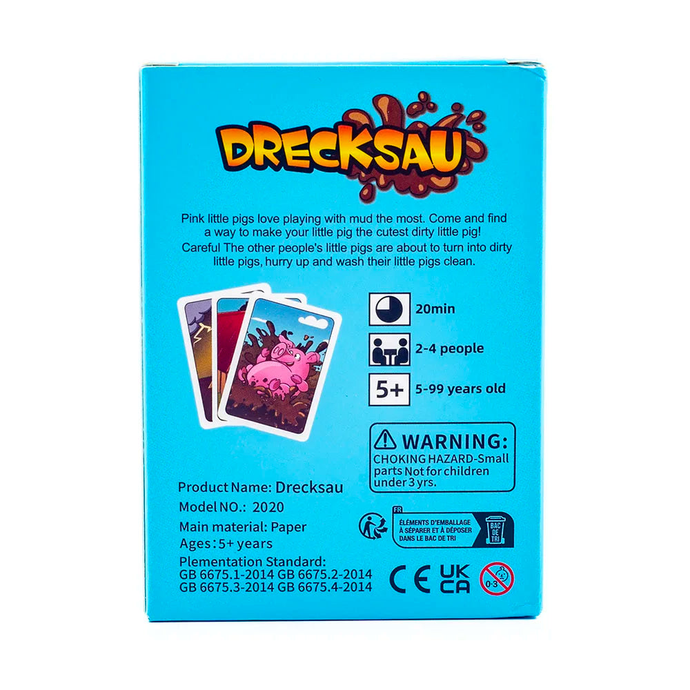 Drecksau Party Card Game - Fun Board Game for Family and Friends, 10.7 × 7.6 cm, Entertaining Strategy Game Gift