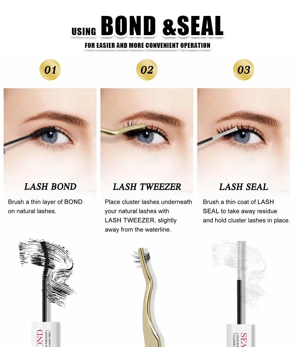 DIY 144 Cluster Lashes – Natural C/D Curl Individual Mink Eyelashes, Free Shipping, Home Makeup Supplies