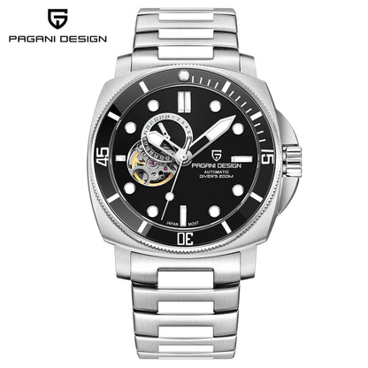 PAGANI DESIGN 2023 Men’s Tourbillon Automatic Watch – Mechanical Wristwatch with Ceramic Bezel, Luminous Display & 20Bar Waterproof