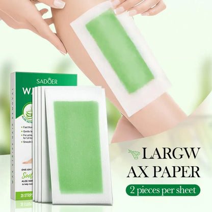 20-Piece Hair Removal Wax Strips - Cold Waxing Paper for Facial and Body Hair Removal at Home