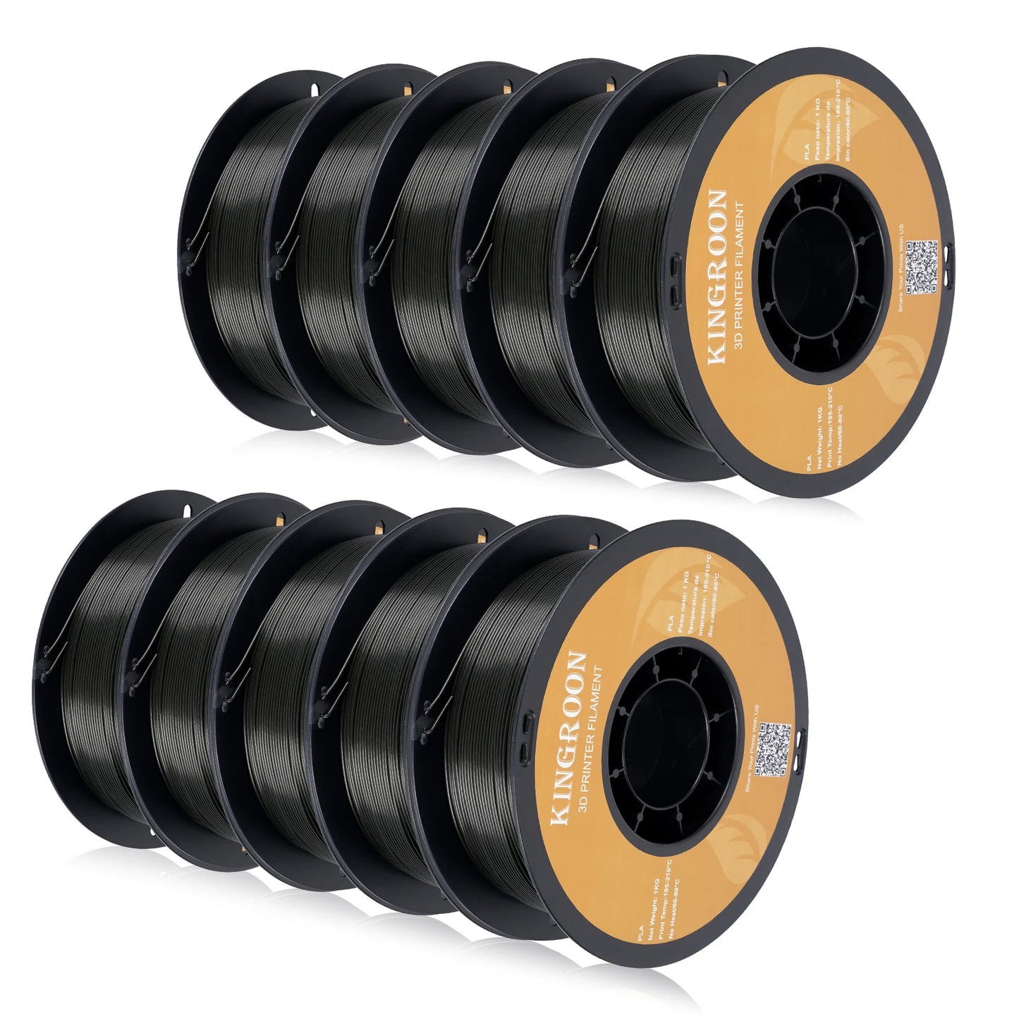 KINGROON PETG 3D Printer Filament 1.75mm – 5KG/10KG Mix Color Rolls for FDM 3D Printing (1kg/roll)