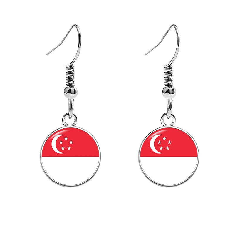 South & North America Flag Earrings - Patriotic Country Pride Drop Dangle Jewelry Gifts for Women