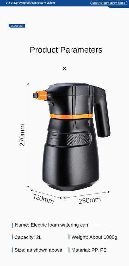 LEIBOO Electric Foam Sprayer – Battery-Powered High-Pressure Snow Cannon for Car Wash & Detailing