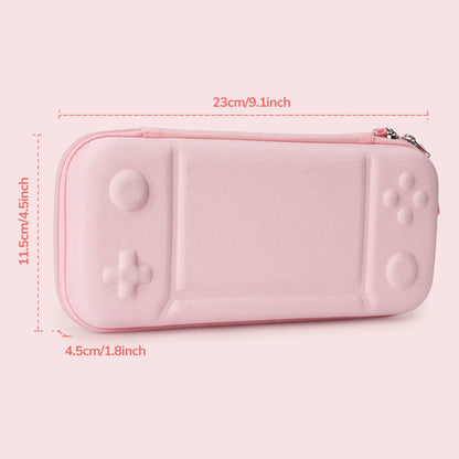 Pink Carrying Case for Nintendo Switch – Portable Travel Handbag with Screen Protector, Thumb Grip Cap, and Game Accessories Cover