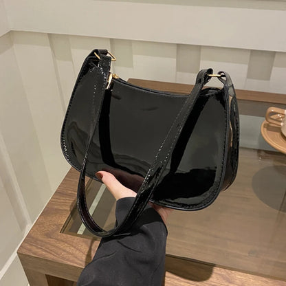 Retro Solid Color PU Leather Shoulder Bag – Fashion Women's Handbag, Casual Designer Hobo Underarm Bag