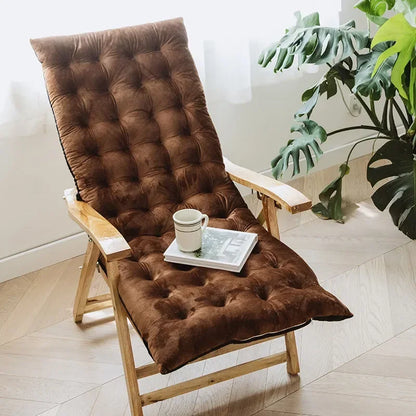 Autumn Winter Thickened Foldable Rocking Chair Cushion – Long Lounge Seat Pad for Garden, Balcony, Sofa & Tatami Home Decor
