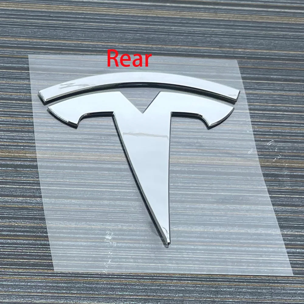 Tesla Model 3 & Y Logo Sticker – Front Hood & Rear Trunk Badge Car Accessory