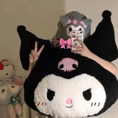 Sanrio My Melody & Kuromi Plush Dolls – Cute Soft Stuffed Animal Pillow, Cartoon Plush Toy for Girls’ Birthday & Christmas Gifts