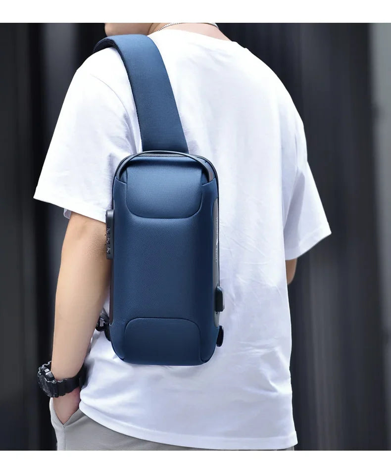 Designer Multifunction Anti-Theft USB Shoulder Bag – Travel Crossbody Messenger Sling Chest Bag for Men, Luxury Brand