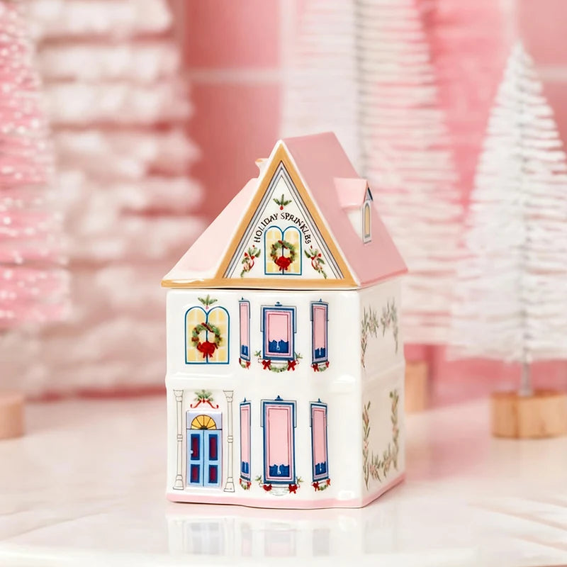 Christmas Holiday Village Spice House Set – Mini 6cm Home Decor for Kitchen, Spices & Tabletop Xmas Ornaments