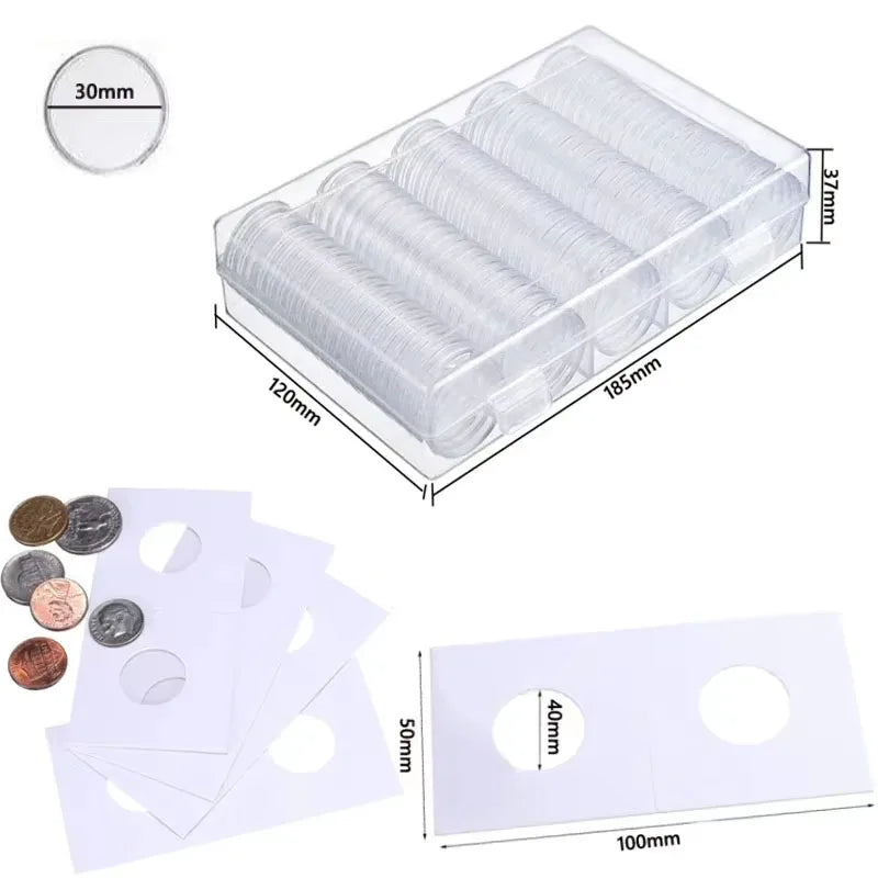 10/25pc Transparent Plastic Coin Capsules – 21-45mm Coin Storage and Collecting Case Holder