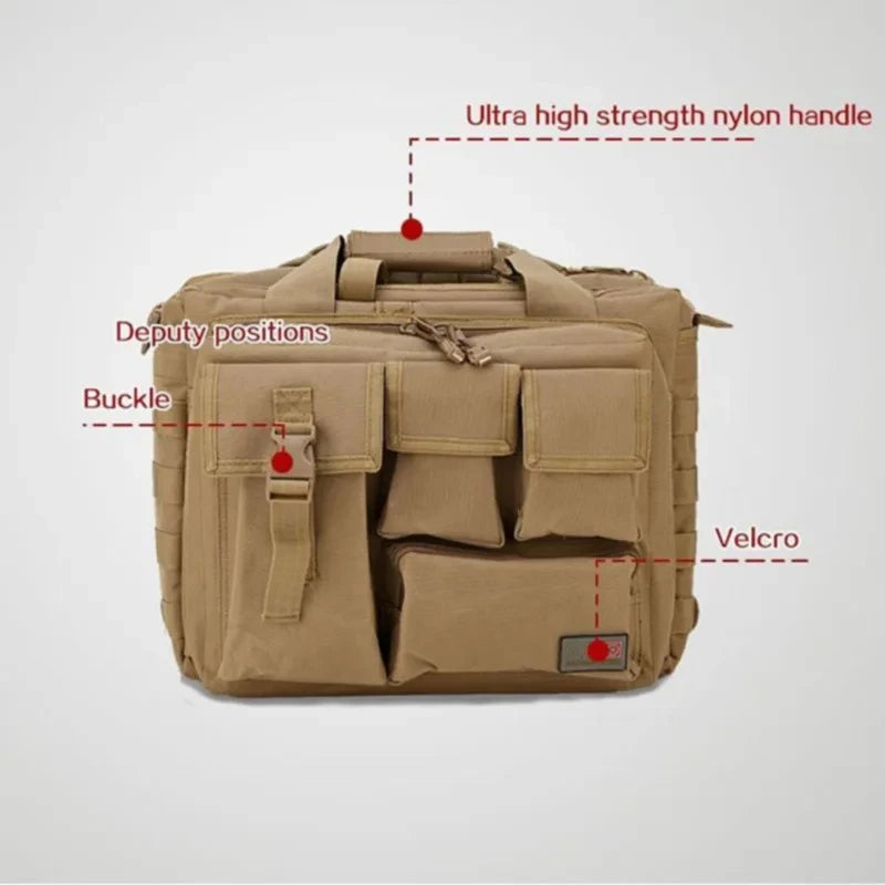 Tactical Molle Backpack – Multifunction Nylon Messenger Bag, Laptop Briefcase & Outdoor Climbing Shoulder Bag
