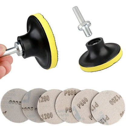 3-Inch Headlight Repair & Restoration Kit — Car Polishing Disc with Auto Waxing Sponge and Sandpaper for Detailing