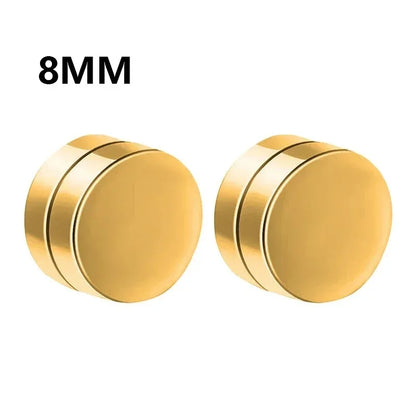 Crystal Magnetic Ear Studs – Punk Round Zircon Non-Piercing Earrings for Men & Women