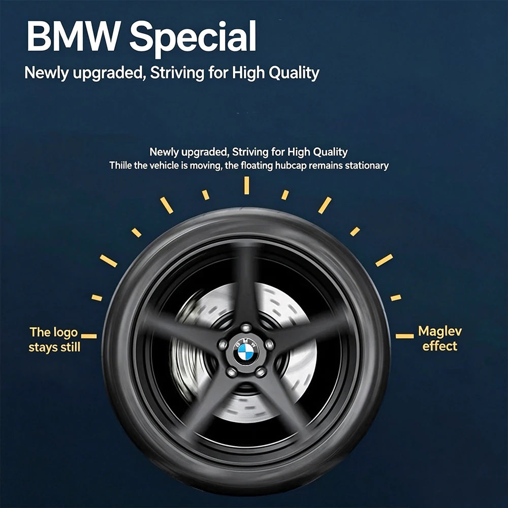BMW Floating Wheel Center Caps - 4-Piece 56mm/68mm Wheel Hub Caps for BMW Models