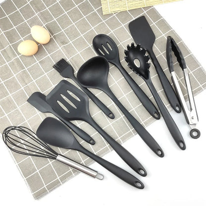 10-Piece Silicone Cookware Set – Kitchen Baking Tools, Spatulas & Scrapers