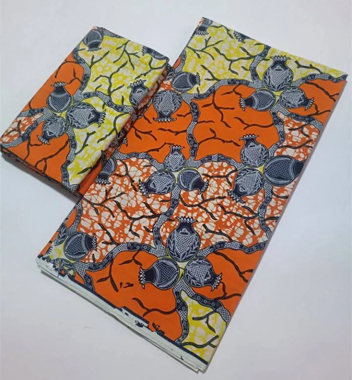 African Real Wax Print Fabric 100% Cotton - Ghana Style Ankara Pagne Nigeria Wax Tissu Soft Printed Fabric