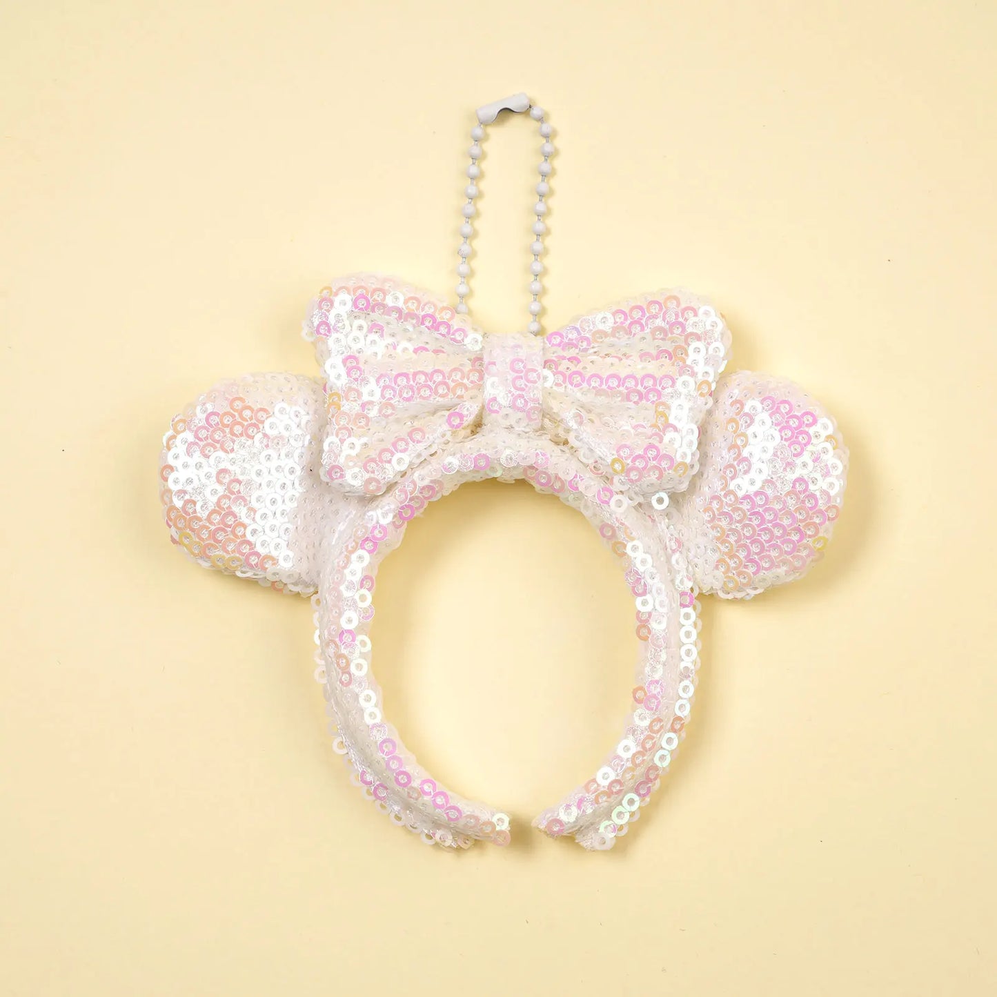 Mouse Ear Bow Pendant - Mini Sequin Bag Charm, Hair Accessory & Keychain