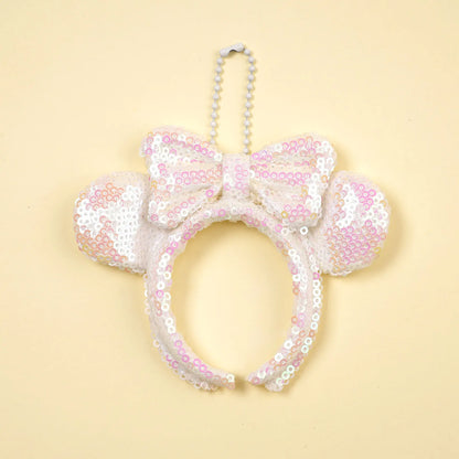 Mouse Ear Bow Pendant - Mini Sequin Bag Charm, Hair Accessory & Keychain