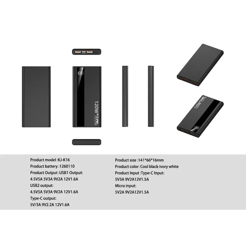 Xiaomi 500000mAh High-Capacity Power Bank — 120W Super Fast Charging Portable Battery Charger for iPhone, Samsung, Huawei