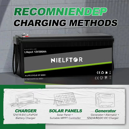 12V 24V 48V LiFePO4 Lithium Iron Phosphate Battery – 100Ah, 200Ah, 300Ah with Built-in BMS for Solar & Boats