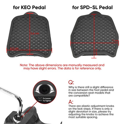 Bicycle Pedal Adapter - SPD-SL to KEO Clipless Pedal Platform Converter for Road Bikes