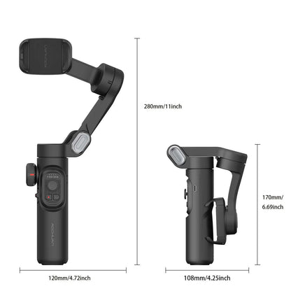 AOCHUAN 3-Axis Handheld Gimbal — Smartphone Stabilizer with Fill Light for iPhone & Android