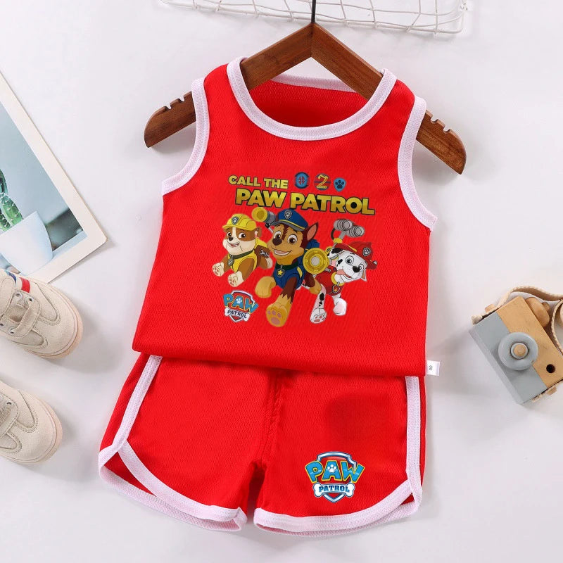 PAW Patrol Kids Soccer Jersey Set - Colorful Sleeveless Sportswear Training Outfit