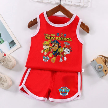PAW Patrol Kids Soccer Jersey Set - Colorful Sleeveless Sportswear Training Outfit