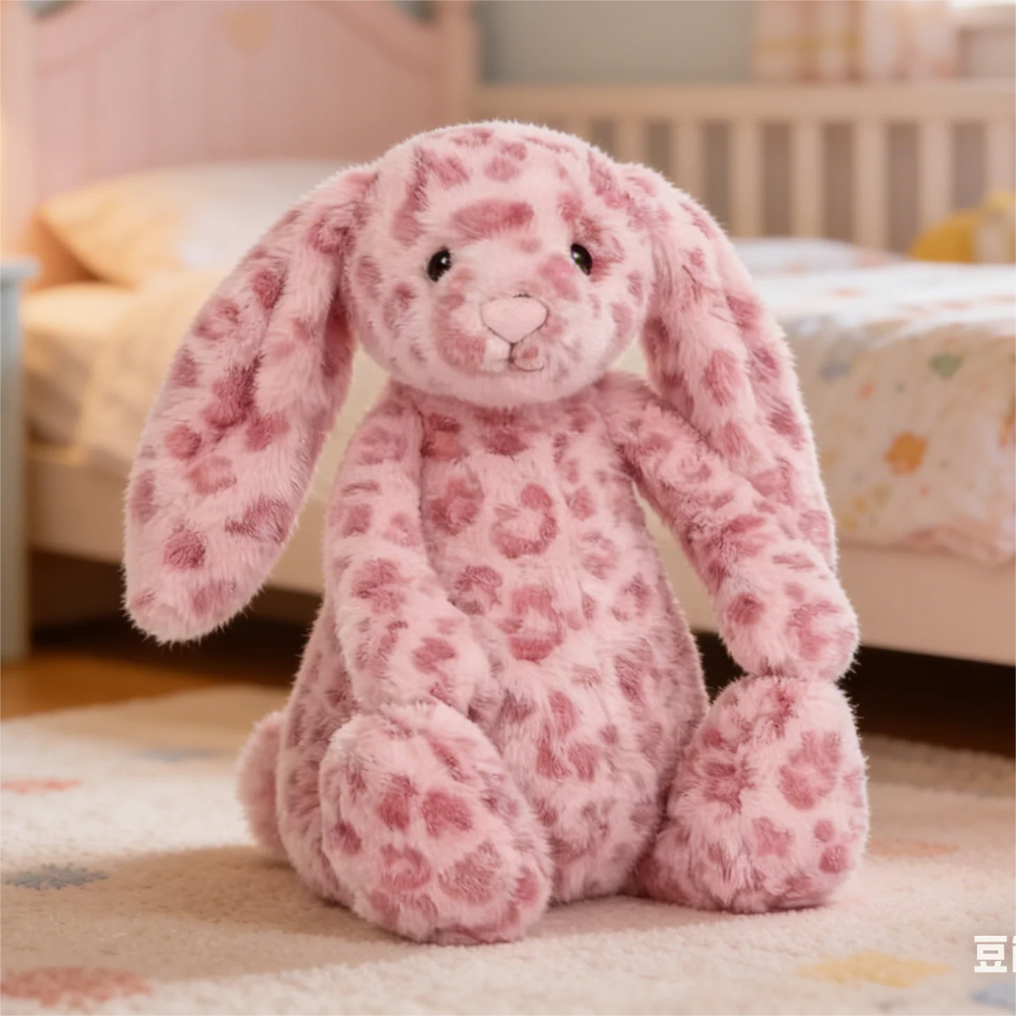 Cute Floral Bunny Plush Gift - Leopard Bunny Barcelona Bear Cake Bunny Bouquet Design Birthday Present Essential