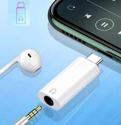 USB-C to 3.5mm Audio Adapter - Type-C Headphone Jack Converter for iPhone 15, Samsung, Xiaomi, and Huawei Devices