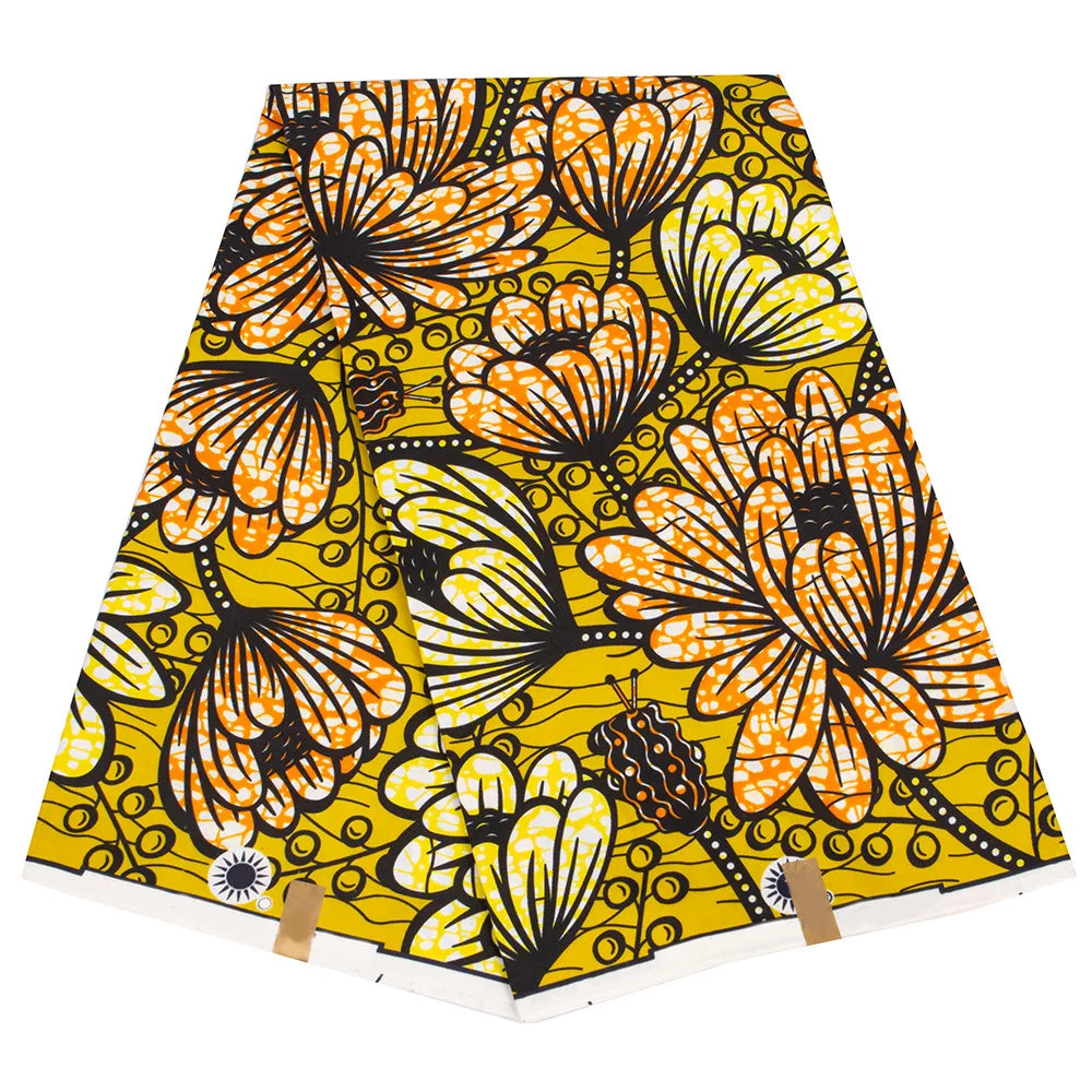 Bintarealwax Ankara Fabric - Wholesale Polyester Sewing Material for Women's Party Dresses FP6390