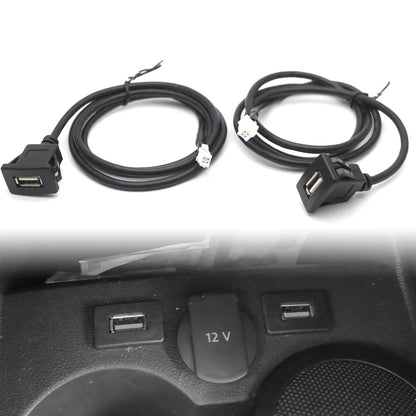 Dual USB Dashboard Mount Panel Extension Cable – 4/6 Pin Shielded Adapter for Car, Truck, Boat, Motorcycle, Android Head Unit