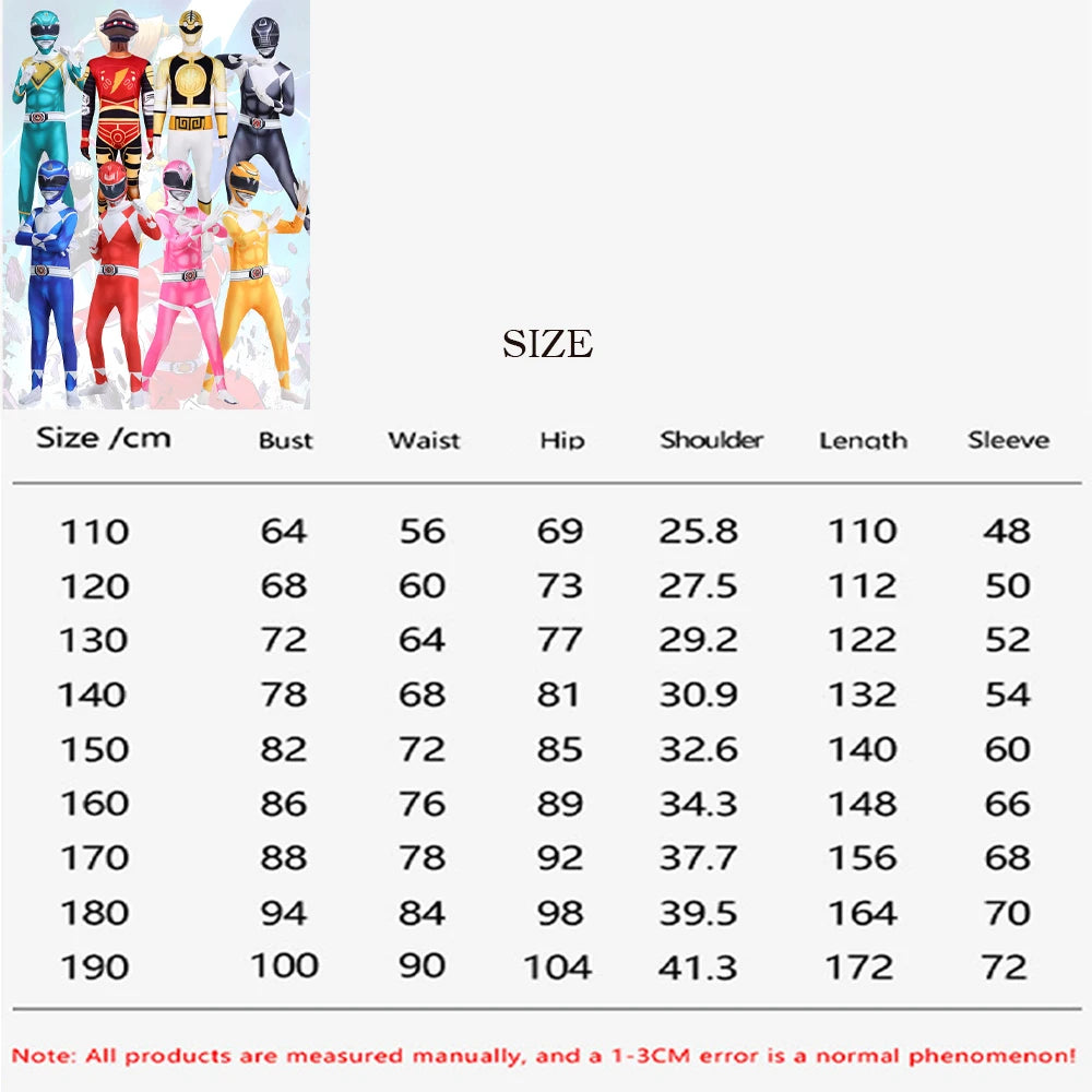 Samurai Ranger Cosplay Costume Set - Superhero Jumpsuit & Mask for Halloween and Birthday Parties