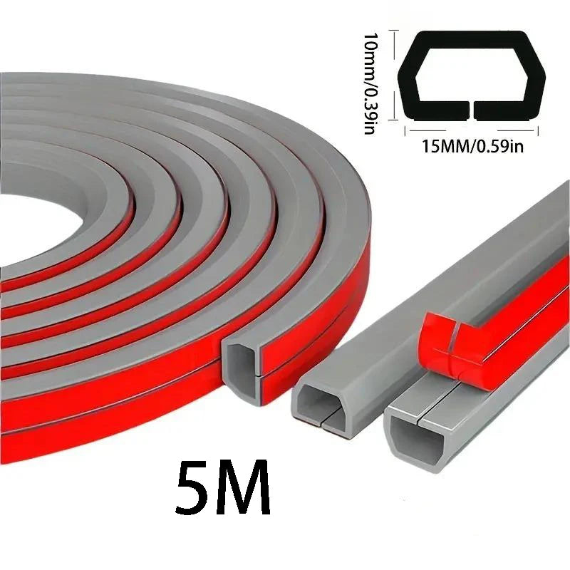 Cable Management Sleeve - 118" Self-Adhesive PVC Cord Hider for Wall & Floor, Insulated Wire Cover