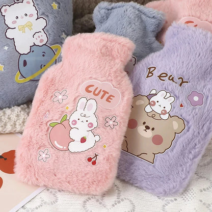 500ML Cute Kawaii Hot Water Bottle — Portable Winter Hand & Bed Warmer for Girls