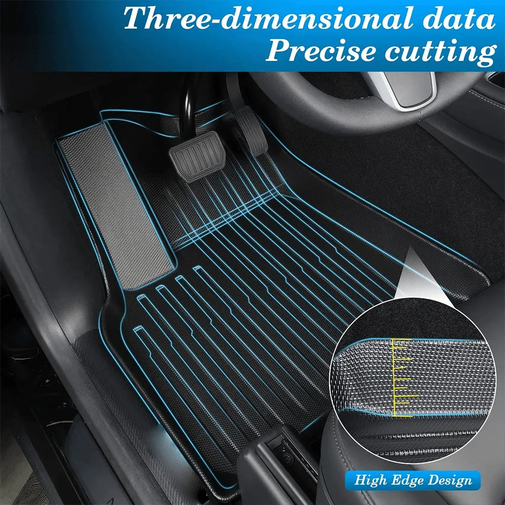 XPE All-Weather Floor Mats for Tesla Model 3/Y (2021-2024) – Waterproof Non-Slip Rubber Trunk Cargo Liner