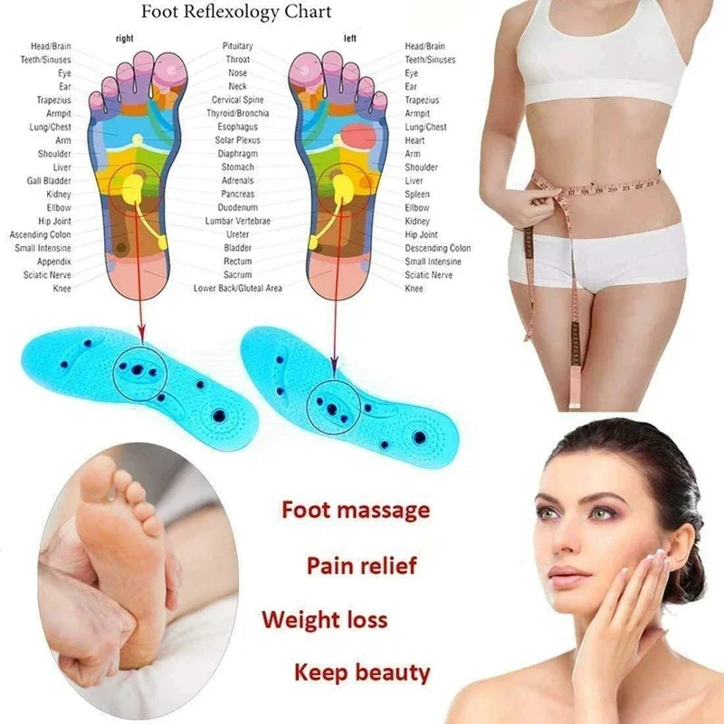 Magnetic Acupressure Foot Massage Insoles – Silicone Pain Relief & Therapy Inserts