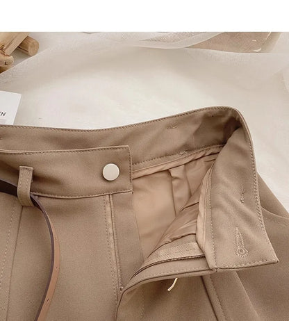 Casual Women’s A-Line Shorts — Vintage Solid High Waist Office & Streetwear Summer Trousers