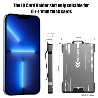 Slim RFID Blocking Metal Wallet for Men – Minimalist Aluminum Money Clip with Clear ID Holder, Holds Up to 15 Cards